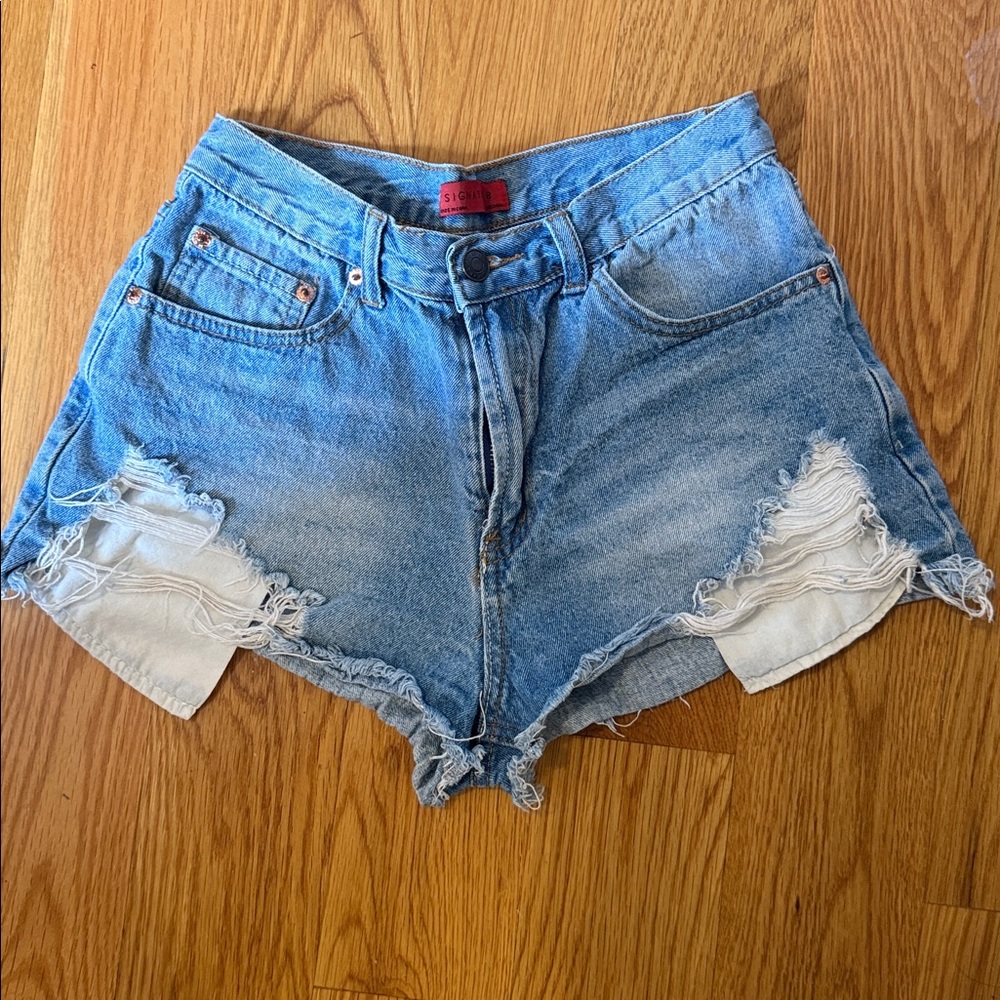 Signature Blue Denim Shorts
